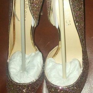Pink, yellow, silver, gold color Shoes, size 8.5